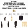 7pc 10A Straight Bundle, Body Wave Bundle, Deep Wave Bundle,  Straight Frontal, Body Wave Closure #613 Straight Bundle, #613 Body Wave Frontal