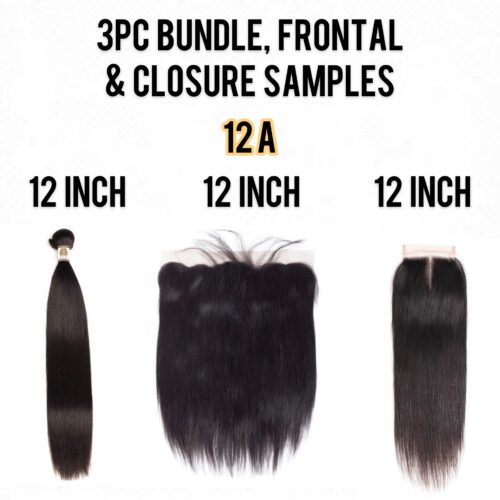3pc 12A Bundle, Frontal, Closure Sample