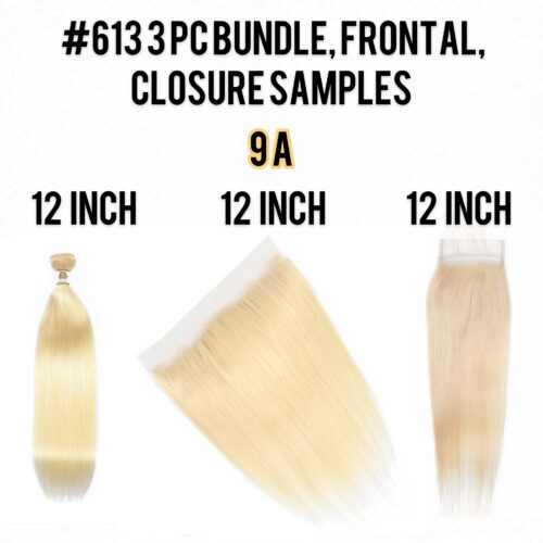 3pc 9A #613 Bundle, Frontal, Closure Sample