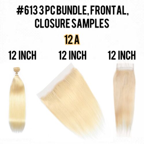 3pc 12A #613 Bundle, Frontal, Closure Sample